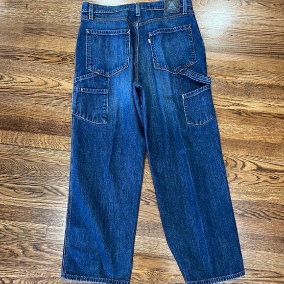 VTG Y2K Levis Silvertab Carpenter Denim Jeans Mens 36x32 Baggy Skater Grunge - Picture 2 of 9